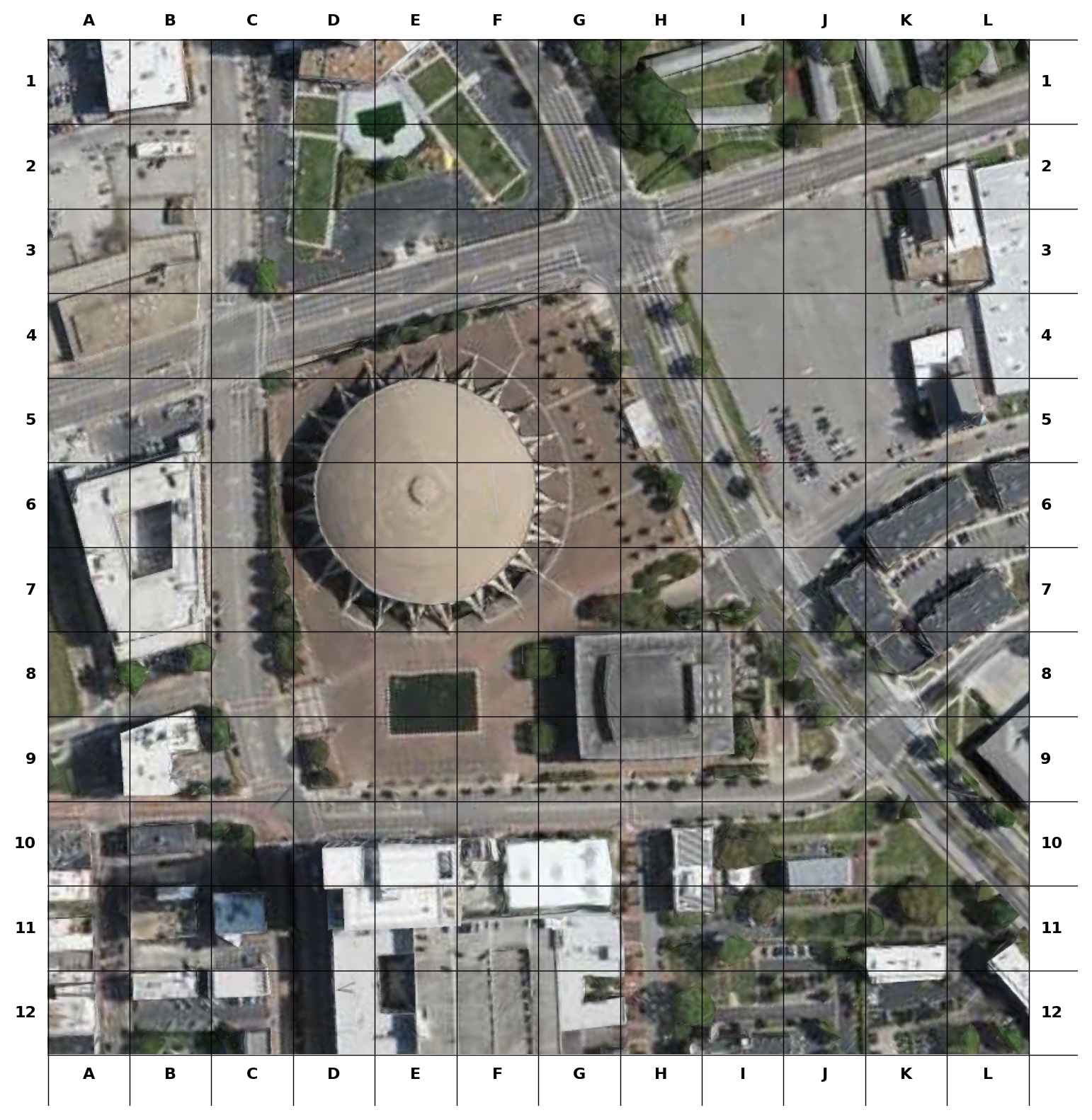 Gridded venue map